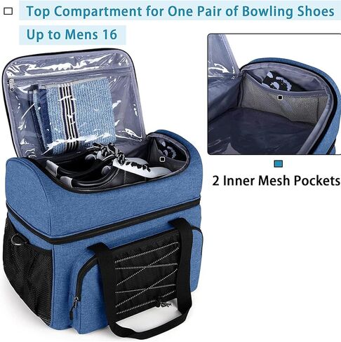 Bowling Bag, Durable Nylon with Padded Holder for 2 Balls, Adjustable Large Capacity Bowling Ball Bag, for Professional and Casual Bowlers, Tournaments, Practice, Travel in Saudi Arabia