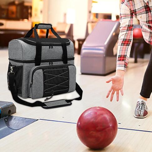 Double ball bowling bag, large capacity canvas bowling bag, can hold a pair of bowling shoes and other essentials in Saudi Arabia