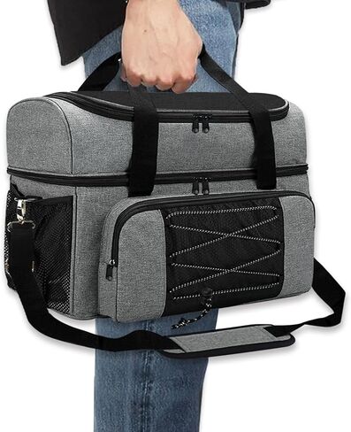 LRTJ Bowling Bags 2 Balls and Shoes-Bag for Bowling ball-Bowling bag with Wooden Ball Holder-Double Balls Tote Bag fits a Single Pair of Bowling Shoes Up to Mens Size 16 and Extra Essentials in Kuwait