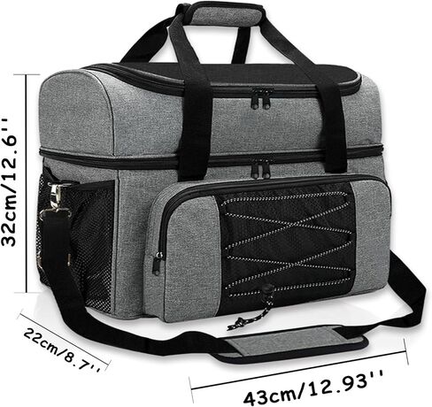 LRTJ Bowling Bags 2 Balls and Shoes-Bag for Bowling ball-Bowling bag with Wooden Ball Holder-Double Balls Tote Bag fits a Single Pair of Bowling Shoes Up to Mens Size 16 and Extra Essentials in Kuwait