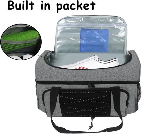 LRTJ Bowling Bags 2 Balls and Shoes-Bag for Bowling ball-Bowling bag with Wooden Ball Holder-Double Balls Tote Bag fits a Single Pair of Bowling Shoes Up to Mens Size 16 and Extra Essentials in Kuwait