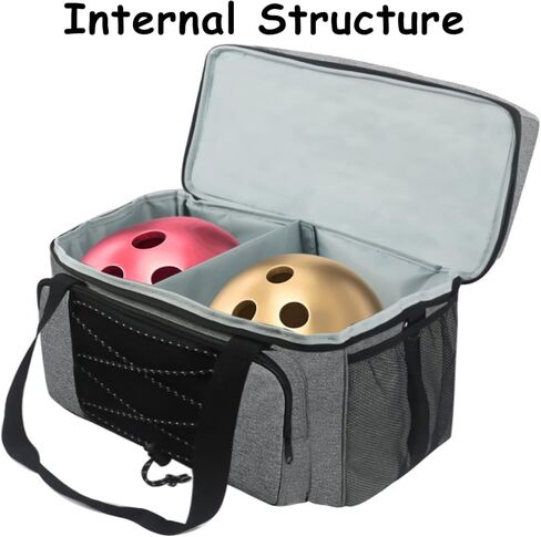 LRTJ Bowling Bags 2 Balls and Shoes-Bag for Bowling ball-Bowling bag with Wooden Ball Holder-Double Balls Tote Bag fits a Single Pair of Bowling Shoes Up to Mens Size 16 and Extra Essentials in Kuwait