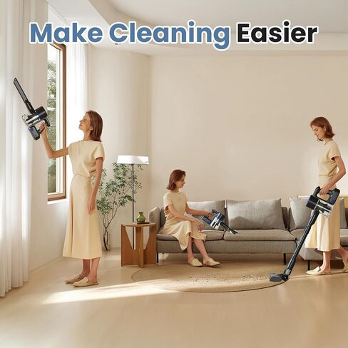 مكنسة كهربائية لاسلكية من نيوبوليج، مكنسة كهربائية خفيفة الوزن للمنزل مزودة بمصابيح مضادة للتشابك وأضواء LED، منظفات لاسلكية قوية قابلة لإعادة الشحن للأرضيات الصلبة والسجاد وشعر الحيوانات الأليفة in Kuwait