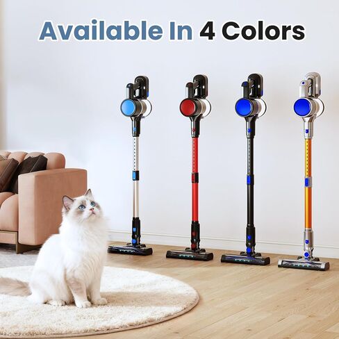 مكنسة كهربائية لاسلكية من نيوبوليج، مكنسة كهربائية خفيفة الوزن للمنزل مزودة بمصابيح مضادة للتشابك وأضواء LED، منظفات لاسلكية قوية قابلة لإعادة الشحن للأرضيات الصلبة والسجاد وشعر الحيوانات الأليفة in Kuwait