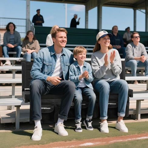 مقاعد استاد هوبيران مع دعم للظهر - كرسي مبيض مع ظهر ووسادة، يتضمن مقعد المبيض المبطن حزام الكتف، كرسي استاد محمول خفيف الوزن للأحداث الرياضية - قطعة واحدة in Kuwait