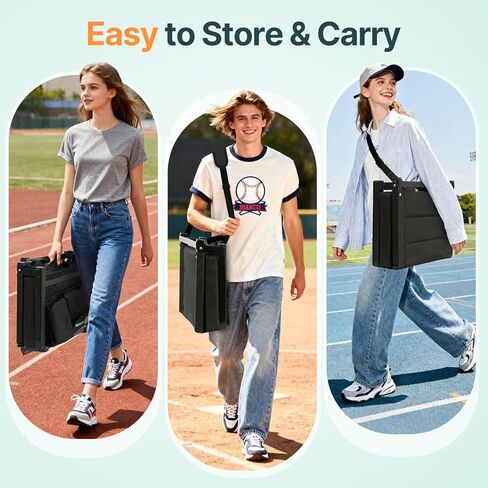 مقاعد استاد هوبيران مع دعم للظهر - كرسي مبيض مع ظهر ووسادة، يتضمن مقعد المبيض المبطن حزام الكتف، كرسي استاد محمول خفيف الوزن للأحداث الرياضية - قطعة واحدة in Kuwait