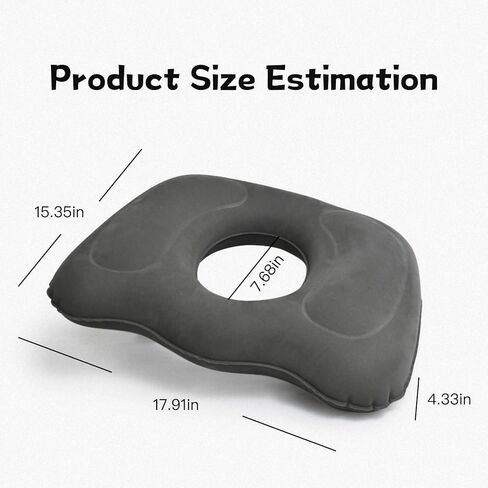 Inflatable Seat Cushion for Air Travel & Travel, Donut Pillow for Bed Sores - Pressure Relief Inflatable Cushion, Portable for Airplane, Car, Office & Home, Ideal for Comfort & Bed Sore Prevention in Saudi Arabia