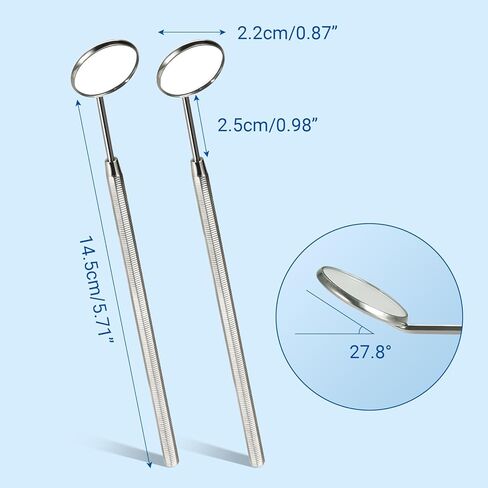 JMU Dental Mouth Mirror #5, Stainless Steel Inspection Mirror with Octagonal Handle, Dentist Tool for Teeth Cleaning Plaque, Mouth Inspection, 1 Pcs/Pack in Saudi Arabia