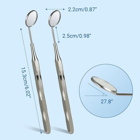 JMU Dental Mouth Mirror #5, Stainless Steel Inspection Mirror with Unique Hollow Handle, Dentist Tool for Oral Care, 1 Pcs/Pack in Kuwait