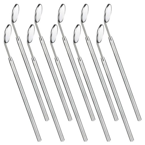 JMU Dental Mouth Mirror #5, Stainless Steel Inspection Mirror with Octagonal Handle, Dentist Tool for Teeth Cleaning Plaque, Mouth Inspection, 1 Pcs/Pack in Kuwait