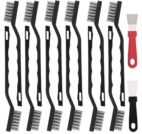 12 Pcs Mini Brass Brush Set, Brass Scratch Brush with Curved Handle, Cleaning Weld Slag and Rust in Saudi Arabia