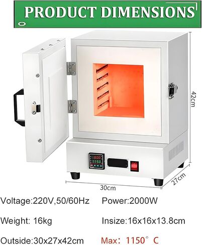 High-Temperature Lab Electric Muffle Furnace 1150℃, Enclosed CEIC Fibre Furnace with Integrated Programmable Control, Compact Size 160×160×138MM for Precise Heating in Kuwait