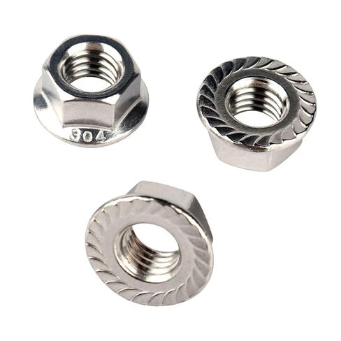 1/4-20 Serrated Flange Hex Lock Nuts 304 Stainless Steel, 50PCS Black in Kuwait