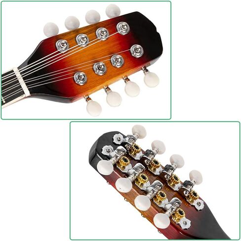 Mandolin Instrument A Style, Mahogany Acoustic Electric Mandolin 8 String, Glossy Brown Finish Mandolin Instrument for Beginners and Adults (Sunset) in Saudi Arabia