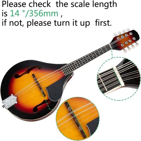 Mandolin Instrument A Style, Mahogany Acoustic Electric Mandolin 8 String, Glossy Brown Finish Mandolin Instrument for Beginners and Adults (Sunset) in Saudi Arabia