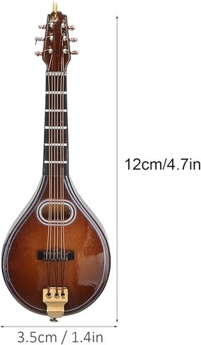 Wooden String Miniature Mandolin Hanging Ornament Mini Musical Instrument Replica 12cm Handmade Gift Home Decoration in Saudi Arabia