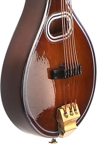 Wooden String Miniature Mandolin Hanging Ornament Mini Musical Instrument Replica 12cm Handmade Gift Home Decoration in Saudi Arabia