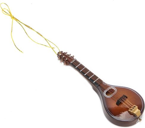Wooden String Miniature Mandolin Hanging Ornament Mini Musical Instrument Replica 12cm Handmade Gift Home Decoration in Saudi Arabia