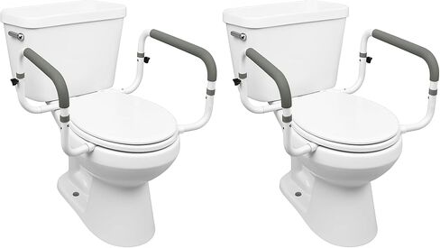 Carex Toilet Safety Frame - Toilet Safety Rails With Adjustable Width - Toilet Rails For Elderly, Handicap, Home Health Care Equipment After Surgery, Supports 300lbs in Kuwait
