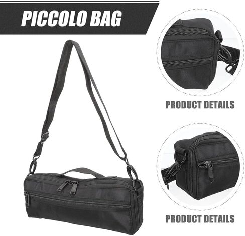 FRCOLOR Canvas Piccolo Storage Bag with Protective Plush Lining Lightweight Musical Instrument Carrying Case Portable Soft Gig Bag for Musicians, Students & Beginners in Saudi Arabia