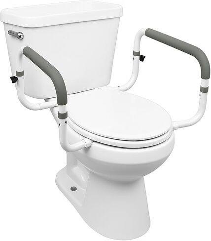 Carex Toilet Safety Frame - Toilet Safety Rails With Adjustable Width - Toilet Rails For Elderly, Handicap, Home Health Care Equipment After Surgery, Supports 300lbs in Kuwait