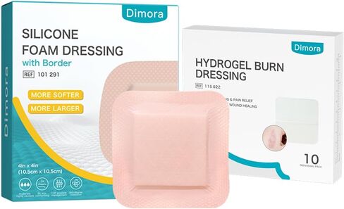 Dimora Hydrogel Burn Dressing 4" x 4" & Ultra Soft Silicone Foam Dressing 4"x4" in Saudi Arabia