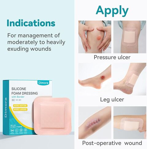 Dimora Hydrogel Burn Dressing 4" x 4" & Ultra Soft Silicone Foam Dressing 4"x4" in Saudi Arabia