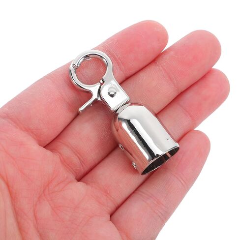 6pcs Large Silver Metal Fence Hooks with 15.5mm Inner Diameter and Screws, Rope End Cap Connectors for Outdoor Stanchion Railings, Queue Barrier Rope End Stops for Secure Fencing in Saudi Arabia