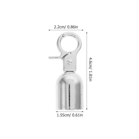 6pcs Large Silver Metal Fence Hooks with 15.5mm Inner Diameter and Screws, Rope End Cap Connectors for Outdoor Stanchion Railings, Queue Barrier Rope End Stops for Secure Fencing in Saudi Arabia