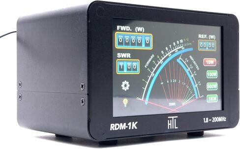 جهاز قياس الطاقة الرقمي SWR بإبرة متقاطعة HTL RDM-1K، 1.8–200 ميجا هرتز، طاقة مستمرة 1 كيلو وات، شاشة لمس كاملة الألوان، صنع في تايوان in Saudi Arabia