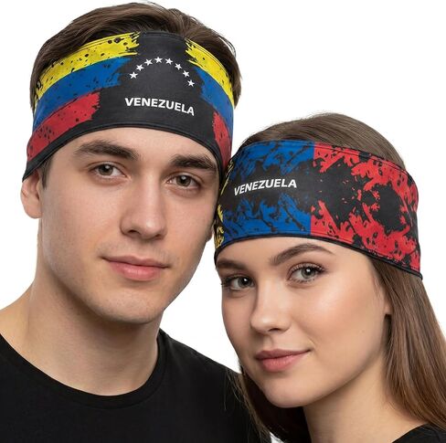 عصابة رأس علم مزدوجة الجوانب 2 في 1 من Fox & Fury World - معدات رياضية لكأس كرة القدم 2026 في الولايات المتحدة الأمريكية والمكسيك وألمانيا وهايتي وأكثر من 25 فريقًا - عصابة رأس رياضية غير قابلة للانزلاق للجري للرجال والنساء in Kuwait