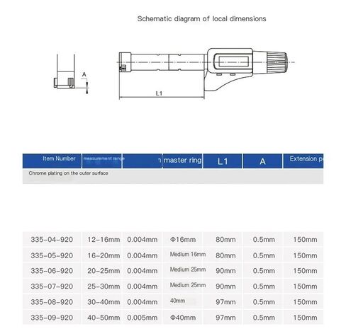 Electronic Three-Point Internal Micrometers 25-30mm 0.001mm .1-1.2inch.335-07-920 Inside Micrometer in Kuwait