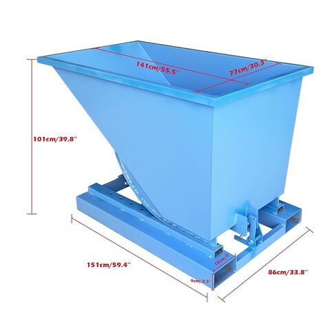 Self-Dumping Hopper Forklift Attachment Dumpster 520L/1T Capacity for Material Handling Trash Building Materials Snow in Saudi Arabia