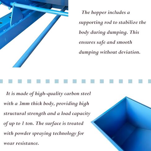 Self-Dumping Hopper Forklift Attachment Dumpster 520L/1T Capacity for Material Handling Trash Building Materials Snow in Saudi Arabia