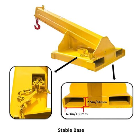 8800LB Forklift Jib Boom Crane, Mobile Crane Lifting Hoist, Max Length 7.8 Feet, Forklift Boom Attachment Towing Handling Equipment, 6.3" x 2.5" Socket Size in Kuwait