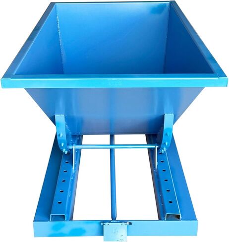 Forklift Self-Dumping Hopper 1-Ton Capacity 520L (137.4 Gal) Carbon Steel Powder-Coated Tipping Bucket for Trash Snow Handling Building Materials Blue in Saudi Arabia