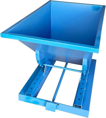 Forklift Self-Dumping Hopper 1-Ton Capacity 520L (137.4 Gal) Carbon Steel Powder-Coated Tipping Bucket for Trash Snow Handling Building Materials Blue in Saudi Arabia