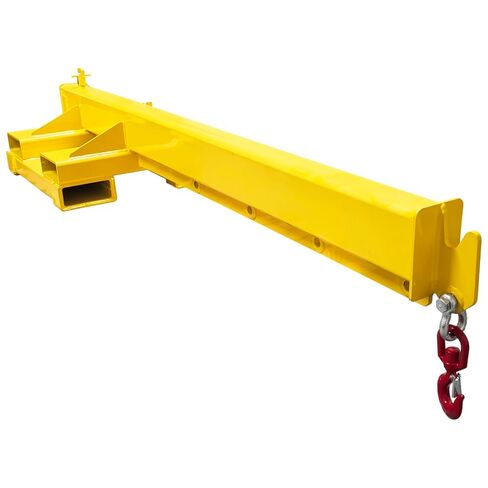 4400LB Forklift Jib Boom Crane Attachment – Bidirectional Telescopic Carbon Steel Hoist, 12.1ft Adjustable Lifting Arm, 6.3"x2.56" Pocket Size, for Warehouse Farm in Kuwait