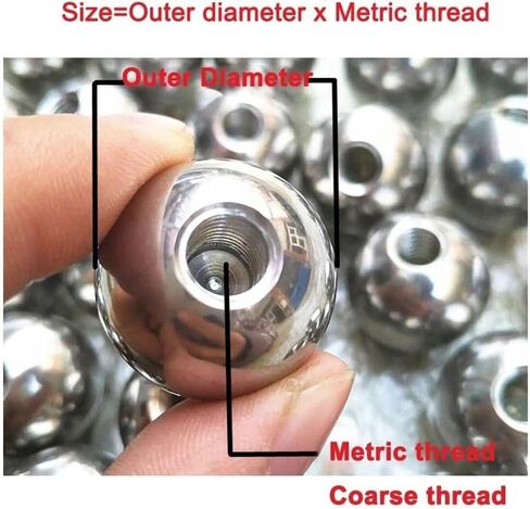 Stainless Steel Drilling Balls,5pcs,M2 Threaded 304,5mm-10mm Half Hole Female Thread Blind Smooth Ball Bead Solid, in Saudi Arabia