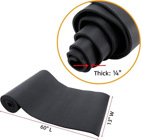 Artilife Closed Cell Foam Sheet Padding Closed Cell Foam Roll,DIY Project Easy Cut Non-Adhesive Multi-Function Soundproof Sponge Sheet (Black(No Adhesive), 1/4" T x 13" W x 60" L) in Kuwait