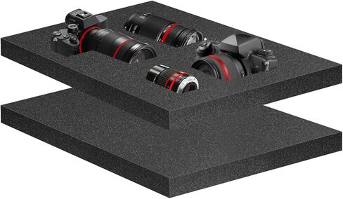 قطعتان من صفائح إسفنج البولي يوريثين مقاس 16 × 12 × 1 بوصة من يونيس و4 قطع حشوات إسفنجية قابلة للقطع مقاس 16 × 12 × 2 بوصة للحافظات، وسادات إسفنجية لتعبئة صندوق الأدوات، وتخزين الكاميرا والحرف اليدوية، إجمالي 8 قطع in Kuwait