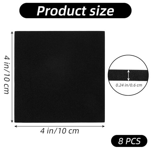 8Pcs Adhesive Foam Padding Sheets with Adhesive Backing - Closed Cell Neoprene Foam Sheet, Self Stick Insulation Anti Vibration Pads, Non-Slip Insulation Pads Vibration, 4" x 4" Neoprene Rubber Sheets in Saudi Arabia