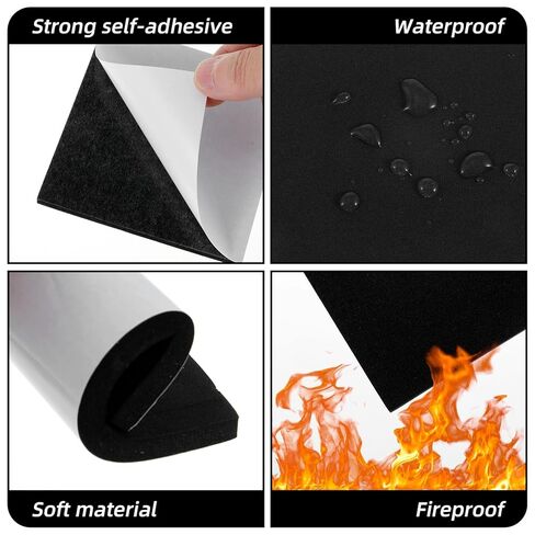 8Pcs Adhesive Foam Padding Sheets with Adhesive Backing - Closed Cell Neoprene Foam Sheet, Self Stick Insulation Anti Vibration Pads, Non-Slip Insulation Pads Vibration, 4" x 4" Neoprene Rubber Sheets in Saudi Arabia