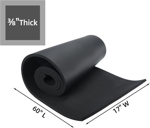 Artilife Closed Cell Foam Sheet Padding Closed Cell Foam Roll,DIY Project Easy Cut Non-Adhesive Multi-Function Soundproof Sponge Sheet (Black(No Adhesive), 3/8" T x 17" W x 60" L) in Kuwait