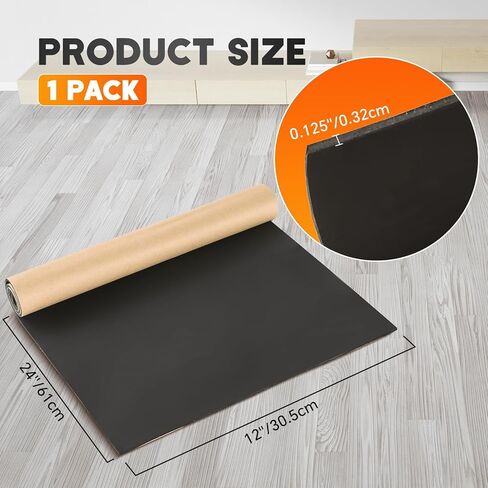 Sponge Neoprene with Adhesive Foam Rubber Sheet | 1/8" Thick x 12" Wide x 24" Long Neoprene Rubber Sheet Cut to Multiple Dimensions for Shock Pad, Gasket Seals, Soundproof Foam Padding in Saudi Arabia