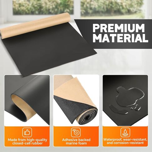Sponge Neoprene with Adhesive Foam Rubber Sheet | 1/8" Thick x 12" Wide x 24" Long Neoprene Rubber Sheet Cut to Multiple Dimensions for Shock Pad, Gasket Seals, Soundproof Foam Padding in Saudi Arabia