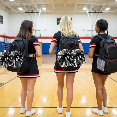 Pom Pom Holder Hanger with Snap Button for Backpack Poms Poms Holder for Backpack Cheer Cheerleader Team Tags Cheerleading Essentials Dance Sports Squads Team Tags in Kuwait