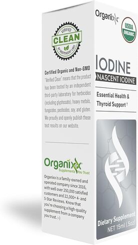 مكمل اليود أورجانيكس، قطرات سائلة عضوية ناشئة، مركز اليود النقي للرجال والنساء، خالي من الغلوتين، نباتي، غير معدل وراثيًا، صناعة أمريكية، 15 مل، 60 وجبة in Kuwait