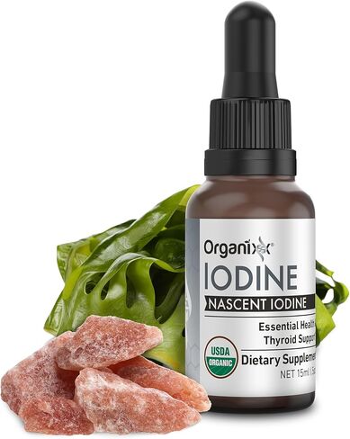 مكمل اليود أورجانيكس، قطرات سائلة عضوية ناشئة، مركز اليود النقي للرجال والنساء، خالي من الغلوتين، نباتي، غير معدل وراثيًا، صناعة أمريكية، 15 مل، 60 وجبة in Kuwait