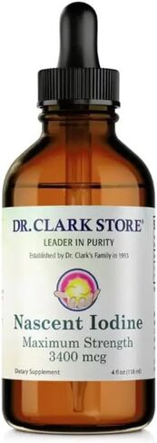 Dr. Clark Store White Iodine (Nascent Iodine) – 4 Fl Oz, Supports Thyroid Health & Immune System in Saudi Arabia